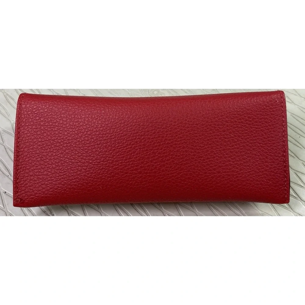 Guess Red Eyeglass‎ Case Sunglasses Holder Faux Leather Snap Closure 6.5x2.75x2